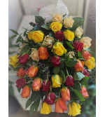 Mixed Roses Sheaf funerals Flowers